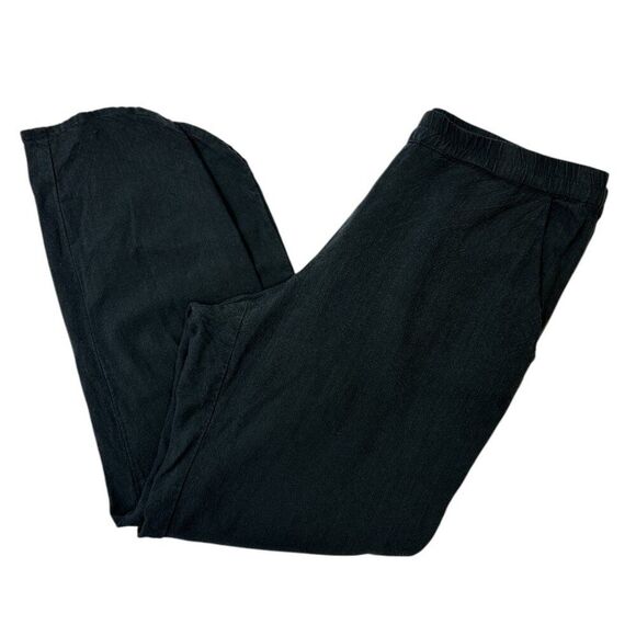Marine Layer Pants Cropped Pull On Washed Black Tencel Elastic Waist  Sz Small - Picture 2 of 12